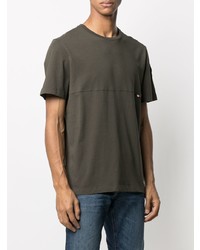 T-shirt girocollo verde scuro di Moncler