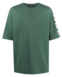 T-shirt girocollo verde scuro di Balmain