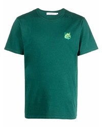 T-shirt girocollo verde scuro di MAISON KITSUNÉ