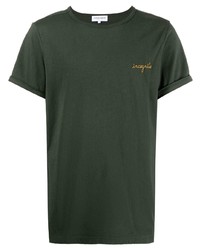 T-shirt girocollo verde scuro di Maison Labiche