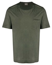 T-shirt girocollo verde scuro di Massimo Alba
