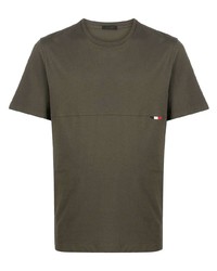 T-shirt girocollo verde scuro di Moncler