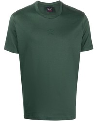 T-shirt girocollo verde scuro di Paul & Shark