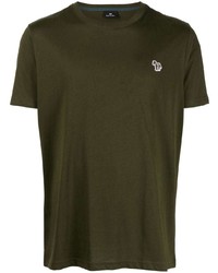 T-shirt girocollo verde scuro di PS Paul Smith