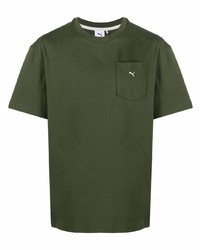 T-shirt girocollo verde scuro di Puma