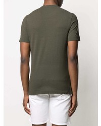 T-shirt girocollo verde scuro di Drumohr