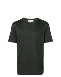 T-shirt girocollo verde scuro di Salvatore Ferragamo