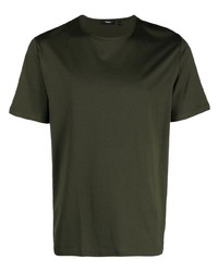 T-shirt girocollo verde scuro di Theory