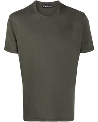 T-shirt girocollo verde scuro di Tom Ford