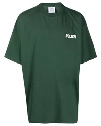 T-shirt girocollo verde scuro di Vetements