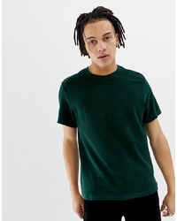 T-shirt girocollo verde scuro di Weekday