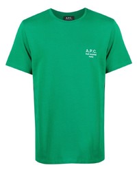 T-shirt girocollo verde di A.P.C.