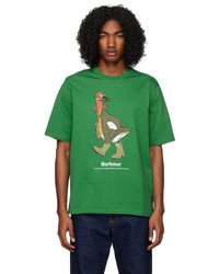 T-shirt girocollo verde di Barbour
