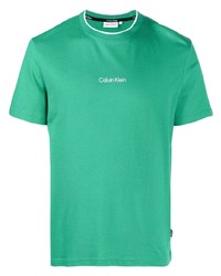 T-shirt girocollo verde di Calvin Klein