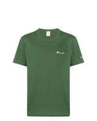 T-shirt girocollo verde di Champion