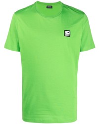 T-shirt girocollo verde di Diesel