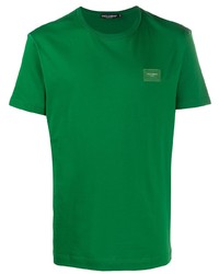 T-shirt girocollo verde di Dolce & Gabbana