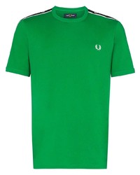 T-shirt girocollo verde di Fred Perry