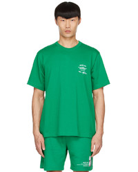 T-shirt girocollo verde di Helmut Lang
