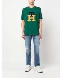 T-shirt girocollo verde di Tommy Hilfiger