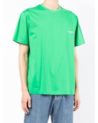 T-shirt girocollo verde di Wooyoungmi