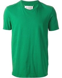 T-shirt girocollo verde di Maison Martin Margiela
