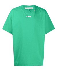 T-shirt girocollo verde di Off-White