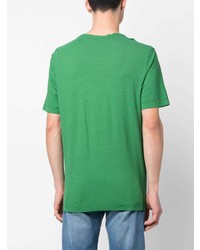 T-shirt girocollo verde di Drumohr