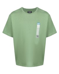 T-shirt girocollo verde di Pleasures