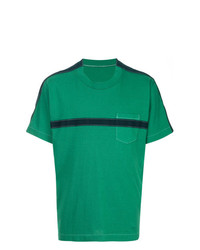 T-shirt girocollo verde di Sacai