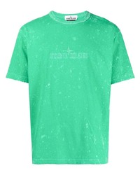 T-shirt girocollo verde di Stone Island