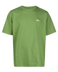 T-shirt girocollo verde di Stussy