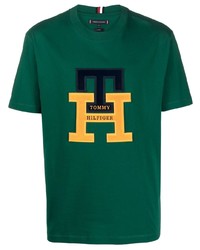T-shirt girocollo verde di Tommy Hilfiger