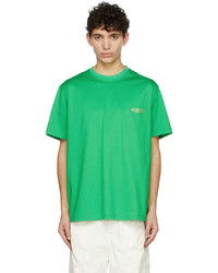 T-shirt girocollo verde di Wooyoungmi