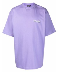 T-shirt girocollo viola chiaro di Balenciaga