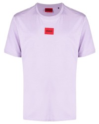 T-shirt girocollo viola chiaro di BOSS