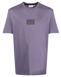 T-shirt girocollo viola chiaro di Calvin Klein