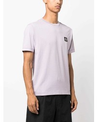 T-shirt girocollo viola chiaro di Stone Island