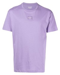 T-shirt girocollo viola chiaro di Ea7 Emporio Armani