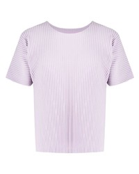 T-shirt girocollo viola chiaro di Homme Plissé Issey Miyake