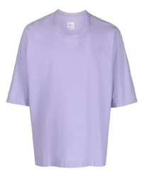 T-shirt girocollo viola chiaro di Homme Plissé Issey Miyake