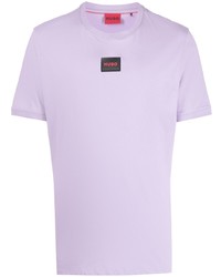 T-shirt girocollo viola chiaro di Hugo