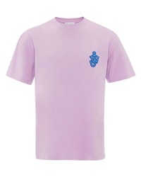 T-shirt girocollo viola chiaro di JW Anderson