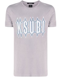 T-shirt girocollo viola chiaro di Ksubi
