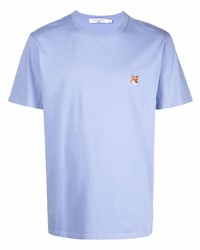 T-shirt girocollo viola chiaro di MAISON KITSUNÉ