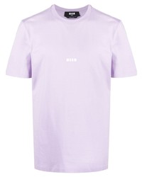 T-shirt girocollo viola chiaro di MSGM