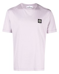T-shirt girocollo viola chiaro di Stone Island