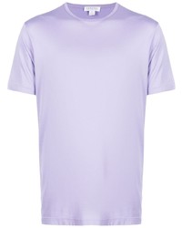 T-shirt girocollo viola chiaro di Sunspel