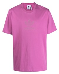 T-shirt girocollo viola melanzana di adidas