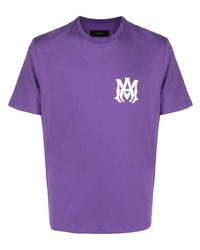 T-shirt girocollo viola melanzana di Amiri